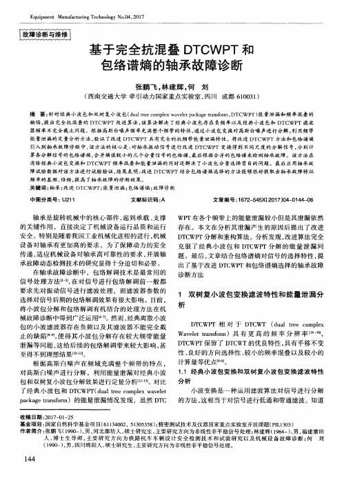 基于完全抗混叠DTCWPT和包络谱熵的轴承故障诊断