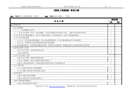 轮机工程基础大纲