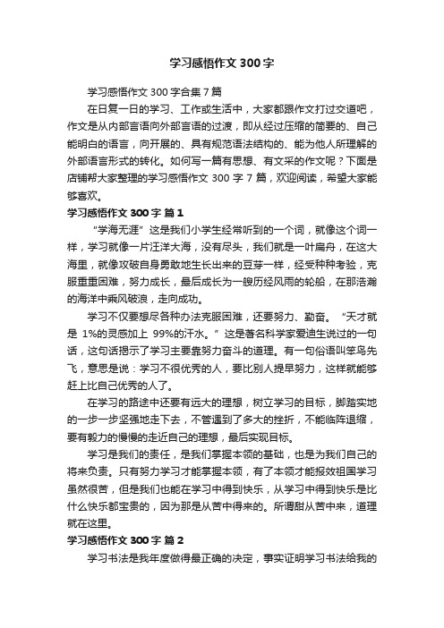 学习感悟作文300字