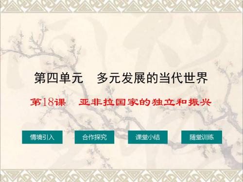 九年级历史下册第四单元第18课亚非拉的独立和振兴课件华东师大版