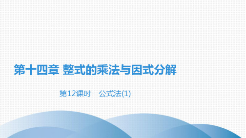 最新人教版八年级上册数学第十四章整式的乘法与因式分解第12课时 公式法(1)