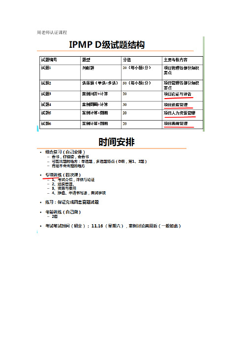 IPMP认证考试整理资料