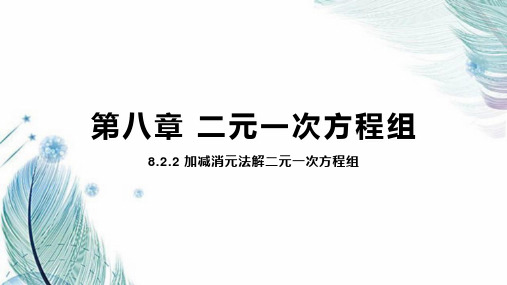 8-2-2 加减消元法解二元一次方程组 课件