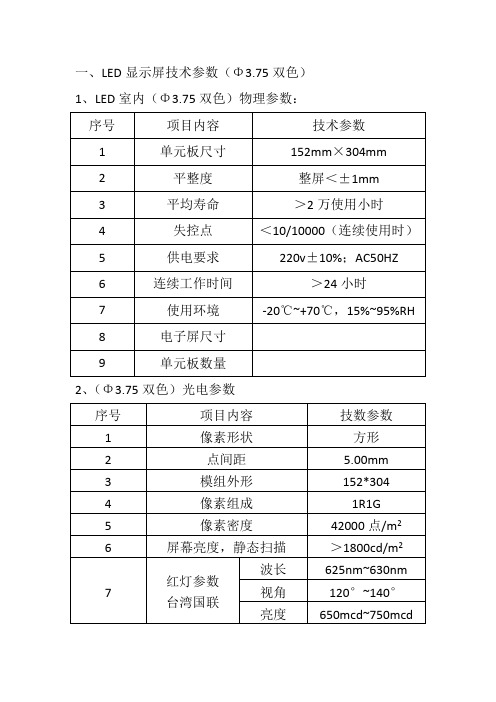 LED显示屏技术参数