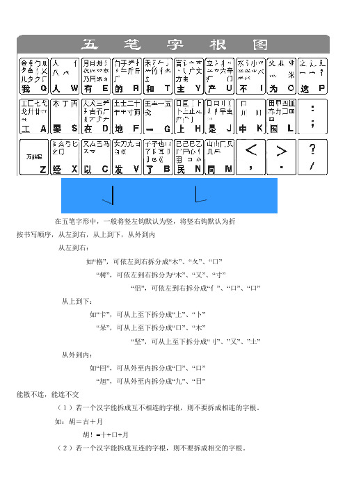 五笔练字要点