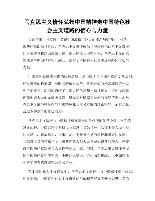 马克思主义情怀弘扬中国精神走中国特色社会主义道路的信心与力量