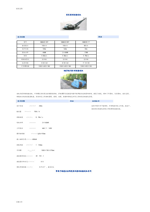 煤矿各种刮板输送机型号及技术全参数