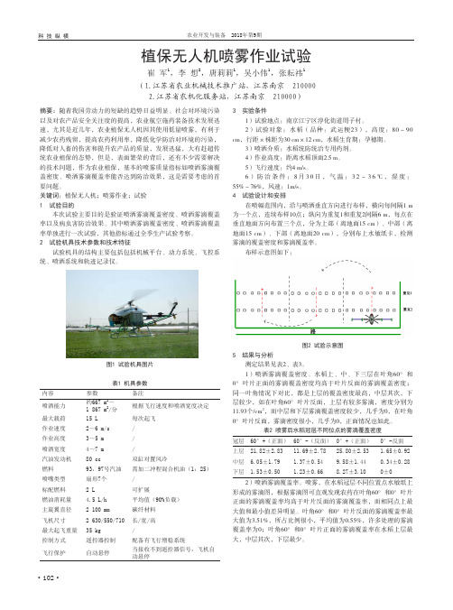 植保无人机喷雾作业试验