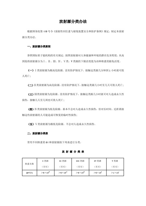 放射源分类