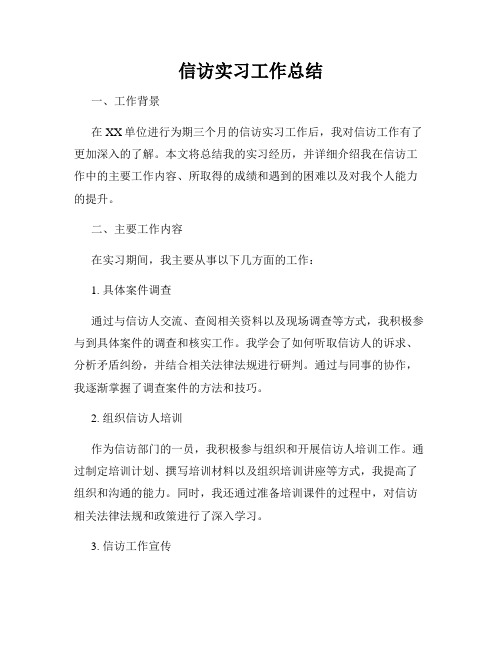 信访实习工作总结