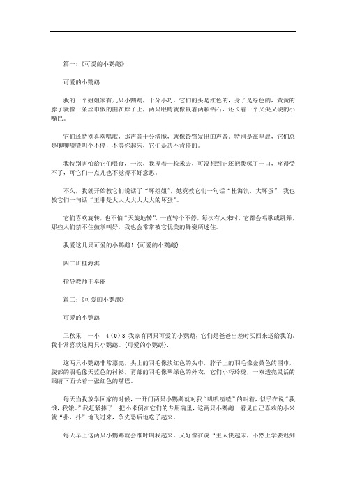 可爱的小鹦鹉范文