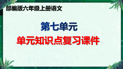 部编版六年级语文上册第七单元基础知识点期末优质复习课件PPT