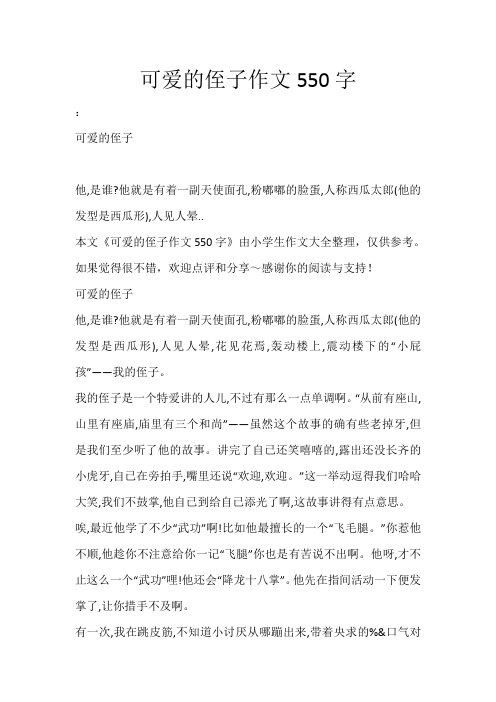 可爱的侄子作文550字_565
