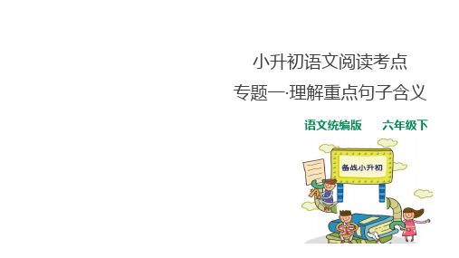 小升初语文阅读考点 专题一 理解重点句子含义  课件 人教统编版