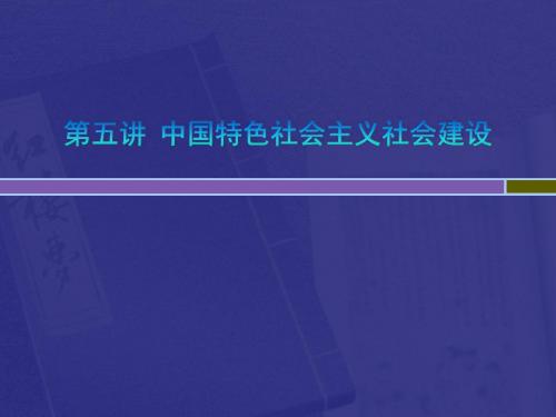 第五讲  中国特色社会主义社会建设