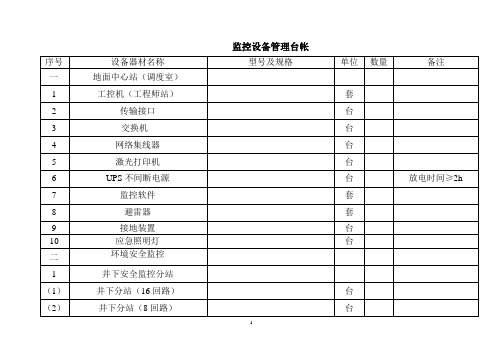 监控设备管理台帐1