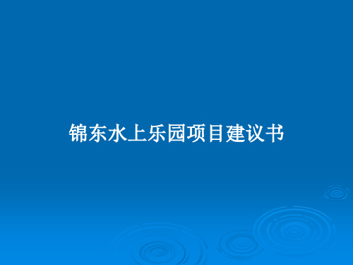 锦东水上乐园项目建议书PPT教案