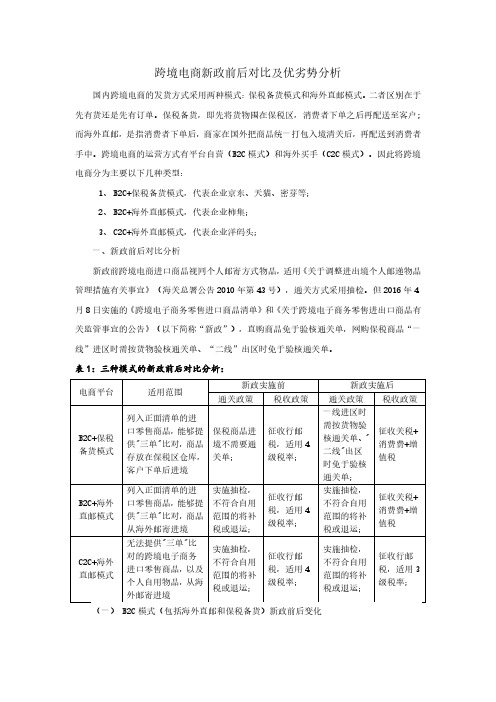 跨境电商新政前后对比及优劣势分析