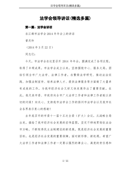 法学会领导发言(精选多篇)