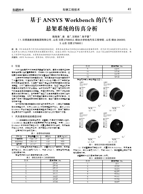 基于ANSYS Workbench的汽车悬架系统的仿真分析