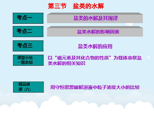 届高考化学一轮复习 第八章 水溶液中的离子平衡 第三节 盐类的水解课件 新人教版