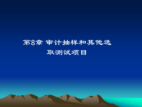 审计抽样和其他选取测试项目