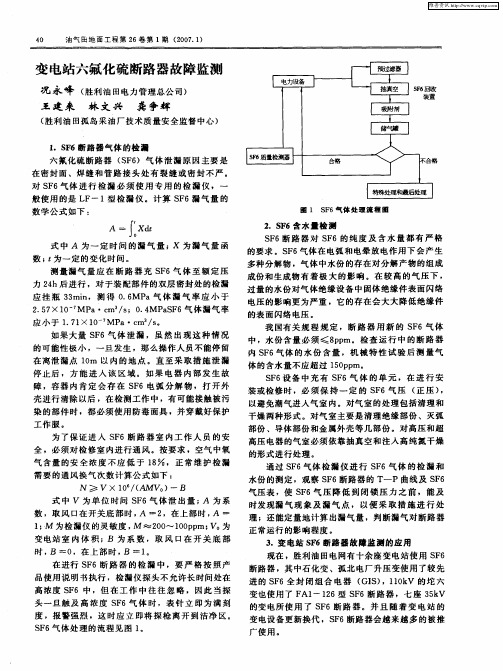 变电站六氟化硫断路器故障监测