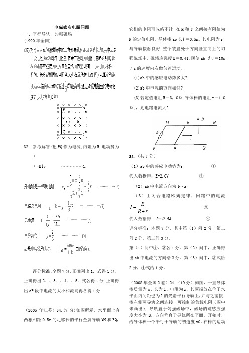 电磁感应高考题大题综合