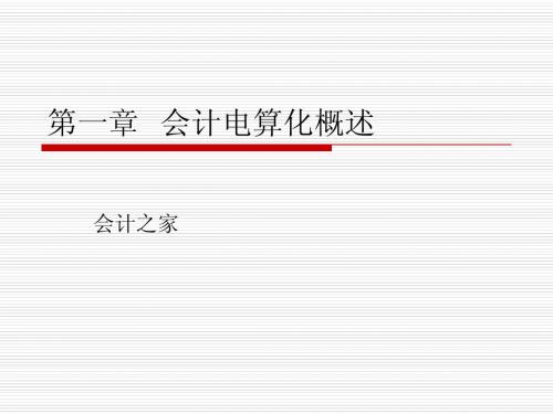 会计电算化第一章