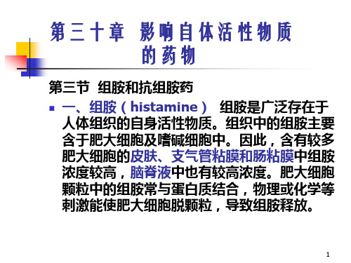 影响自体活性物质的药物-H1受体阻断药-H2受体阻断药-H3受体阻断药课件