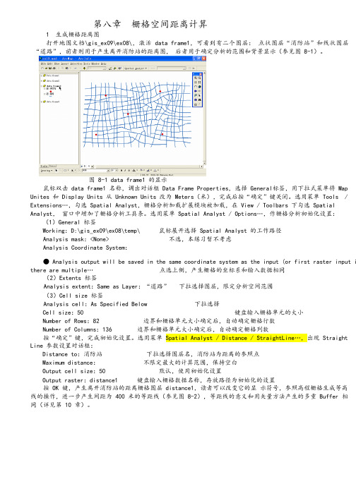 arcgis教程第八章栅格空间距离计算