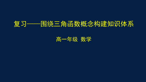 2024-2025学年高一数学必修第三册(人教B版)复习—围绕三角函数概念构建知识体系