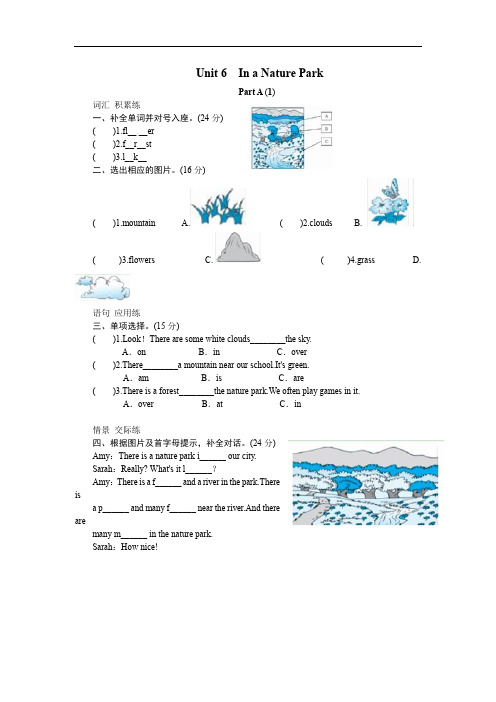 人教版PEP五年级英语上册unit6第六单元同步练习