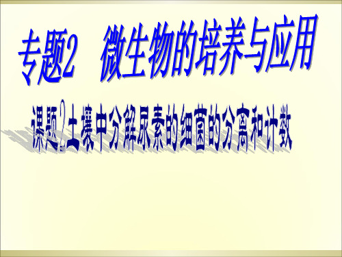 2.2土壤中分解尿素的细菌的分离与计数(教案) (1)