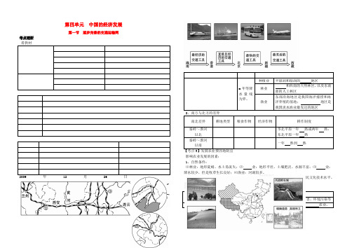 湖北省十堰市上津中学2022年中考地理总复习 八年级上册  中国的经济发展新人教版