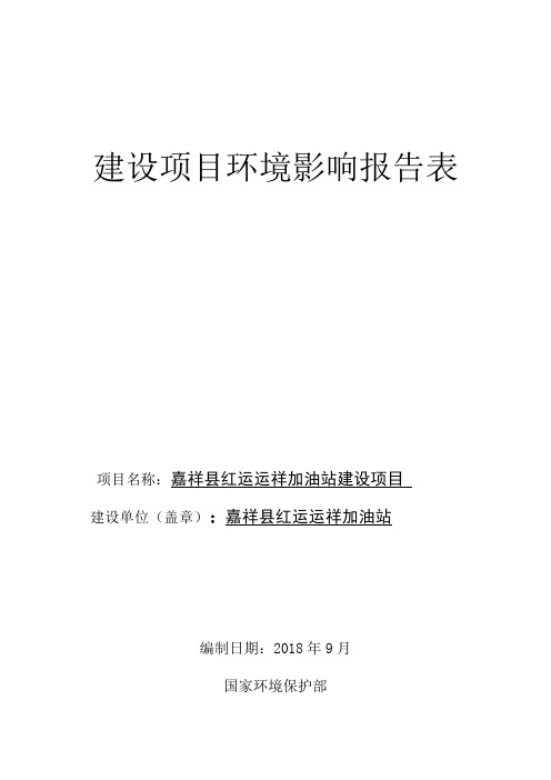 嘉祥县红运运祥加油站建设项目环境影响报告表