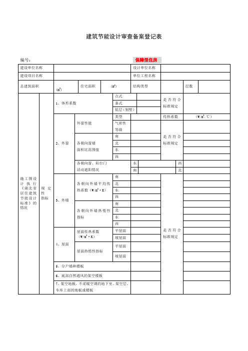 13、建筑节能设计审查备案登记表