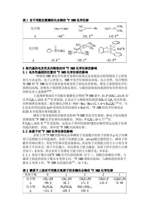 31P的化学位移