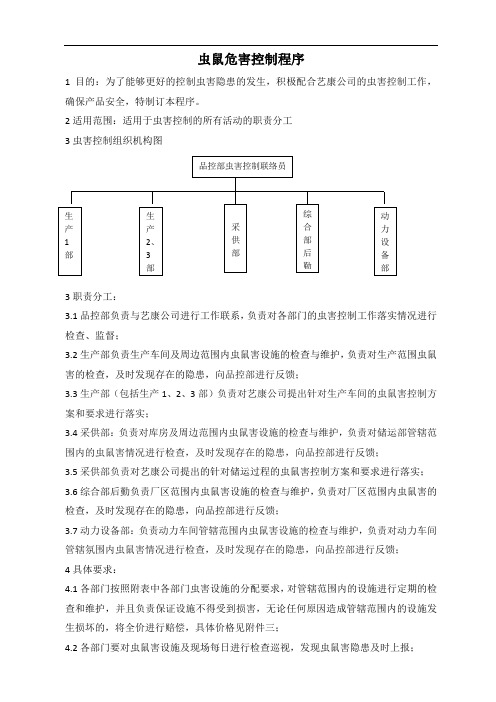 虫鼠危害控制程序