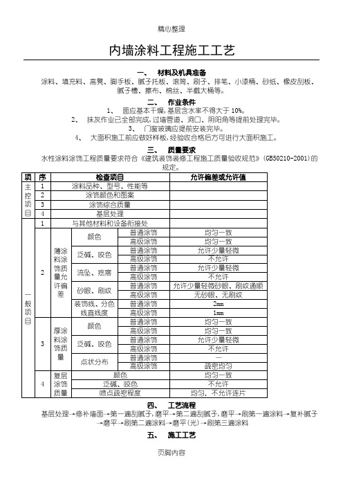 内墙涂料工程现场施工工艺