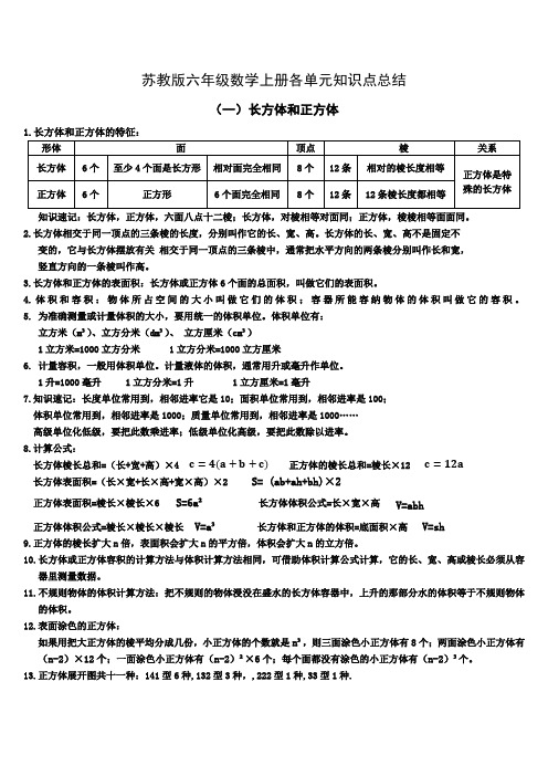 苏教版六年级数学上册