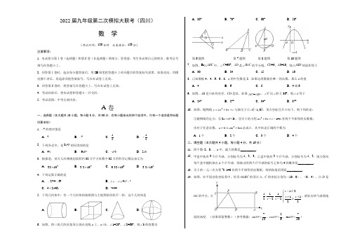 2021年4月2021届九年级第二次模拟联考数学卷(四川卷)