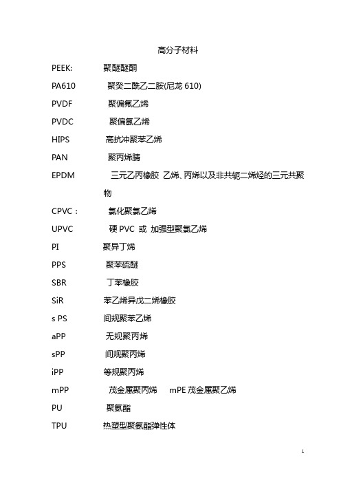 高分子材料重点全