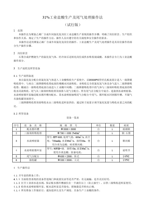 HCl尾气吸收操作法