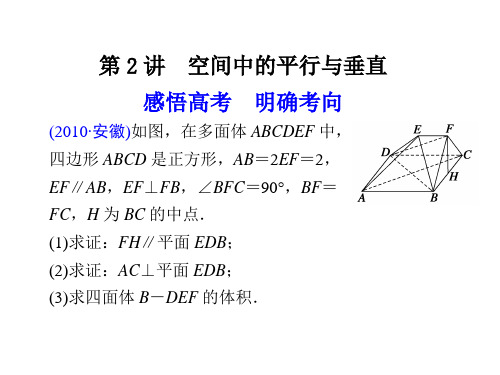 专题四 第2讲  空间中的平行与垂直PPT课件
