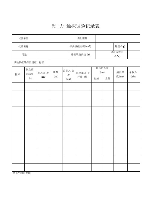 标贯动力触探静力触探原始记录