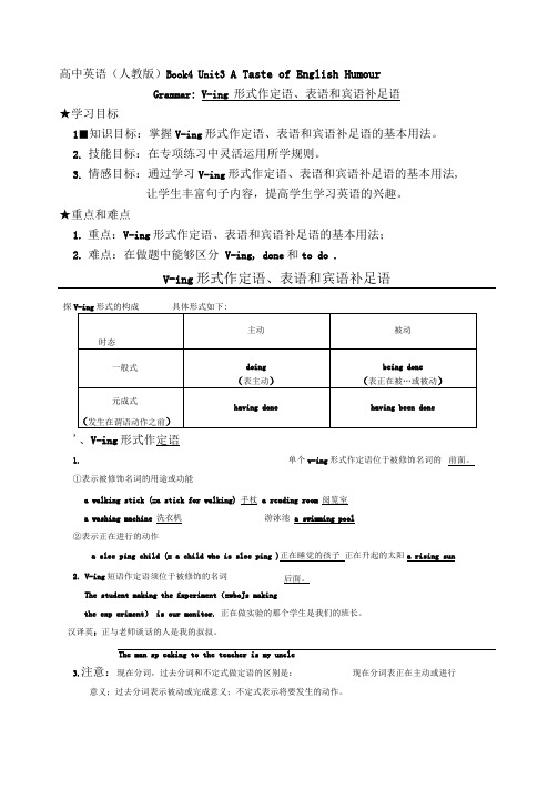 book4_unit3__V-ing做表语_定语_宾语补足语_语法答案