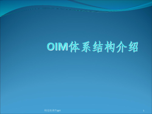 OIM体系结构分析ppt课件