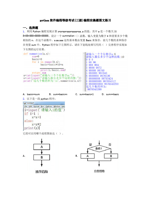 python软件编程等级考试(三级)编程实操题图文练习