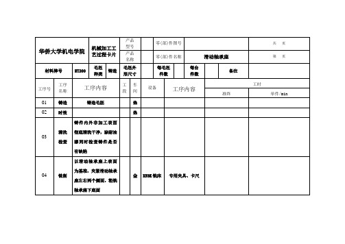 轴承座课程设计工艺过程卡